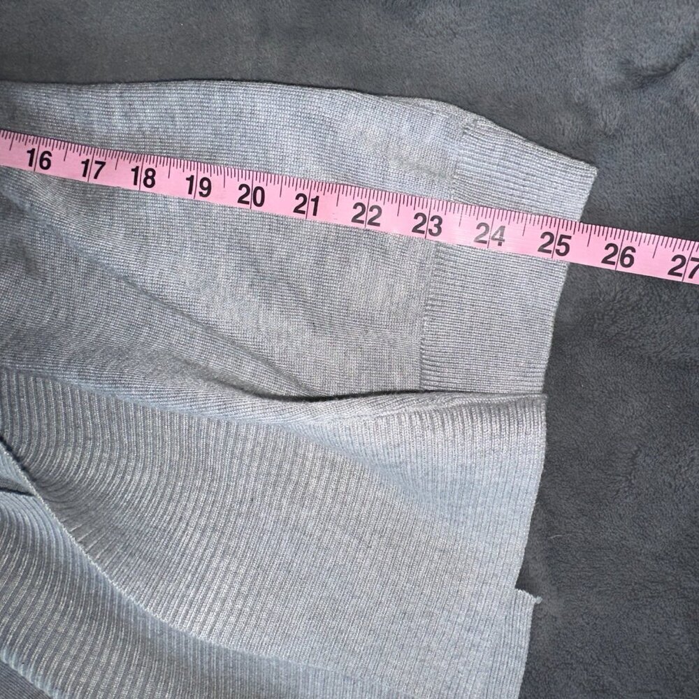 Philosophy Cowl Neck Women's Light Heathered Gray Long Sleeve Cardigan Women's M - Picture 13 of 15